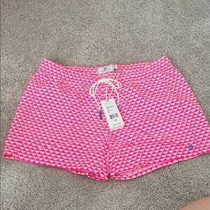 Vineyard Vines Pink and White Patterned Athletic Shorts